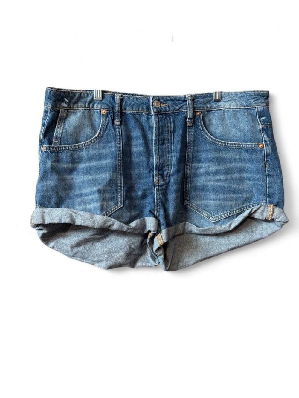 We The Free Blue Denim Cuffed Women's Shorts